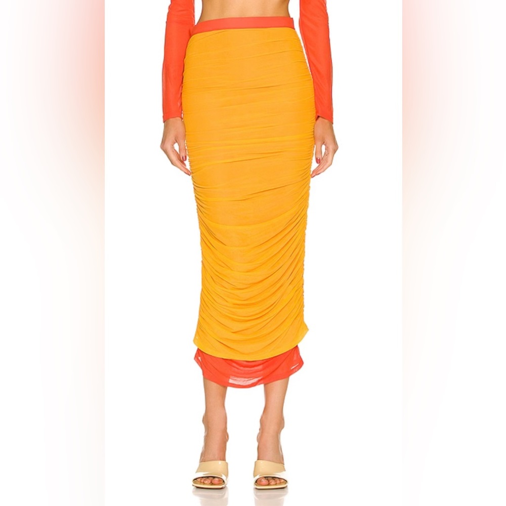 SIMON MILLER Pluto Skirt in Sunset Orange